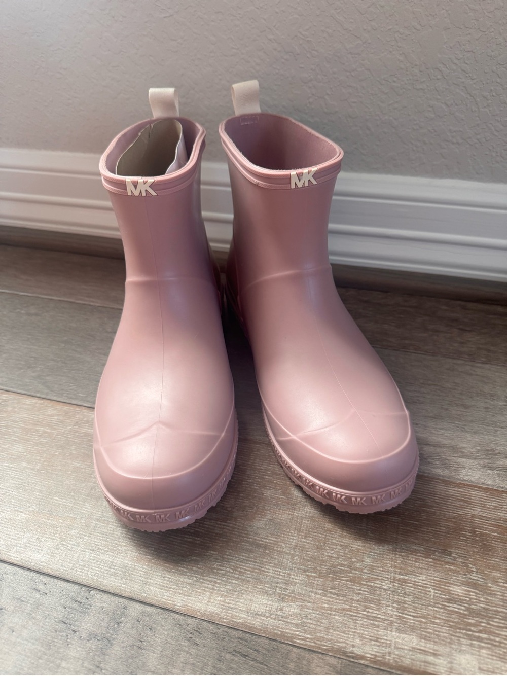 Michael Kors Blush Pink Mac Rain Boots with MK Logo
